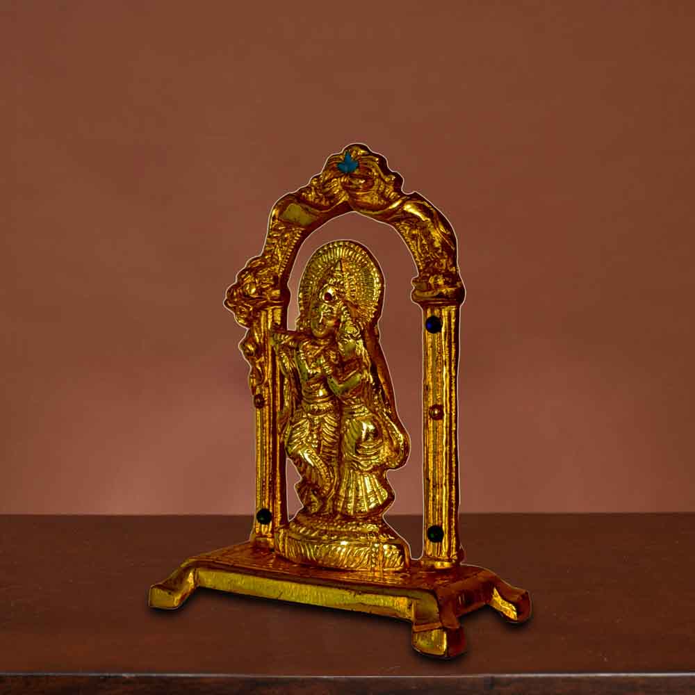 Metal Lord Krishna Radha Statue For Home